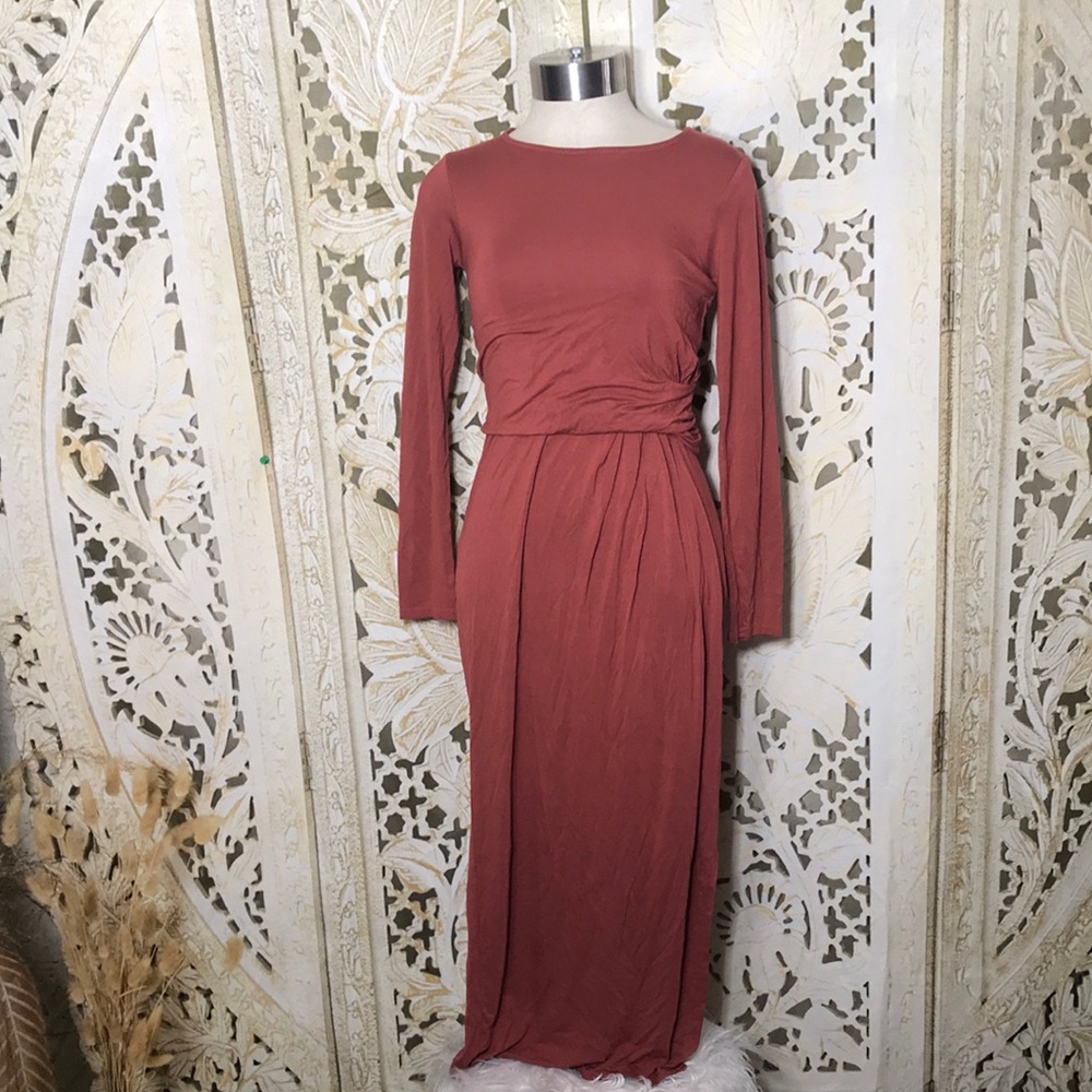 ASOS Long Sleeve Rust Dress